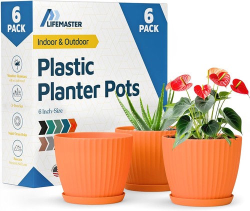 Yellow inch plant pots with - yellow, 6-inch